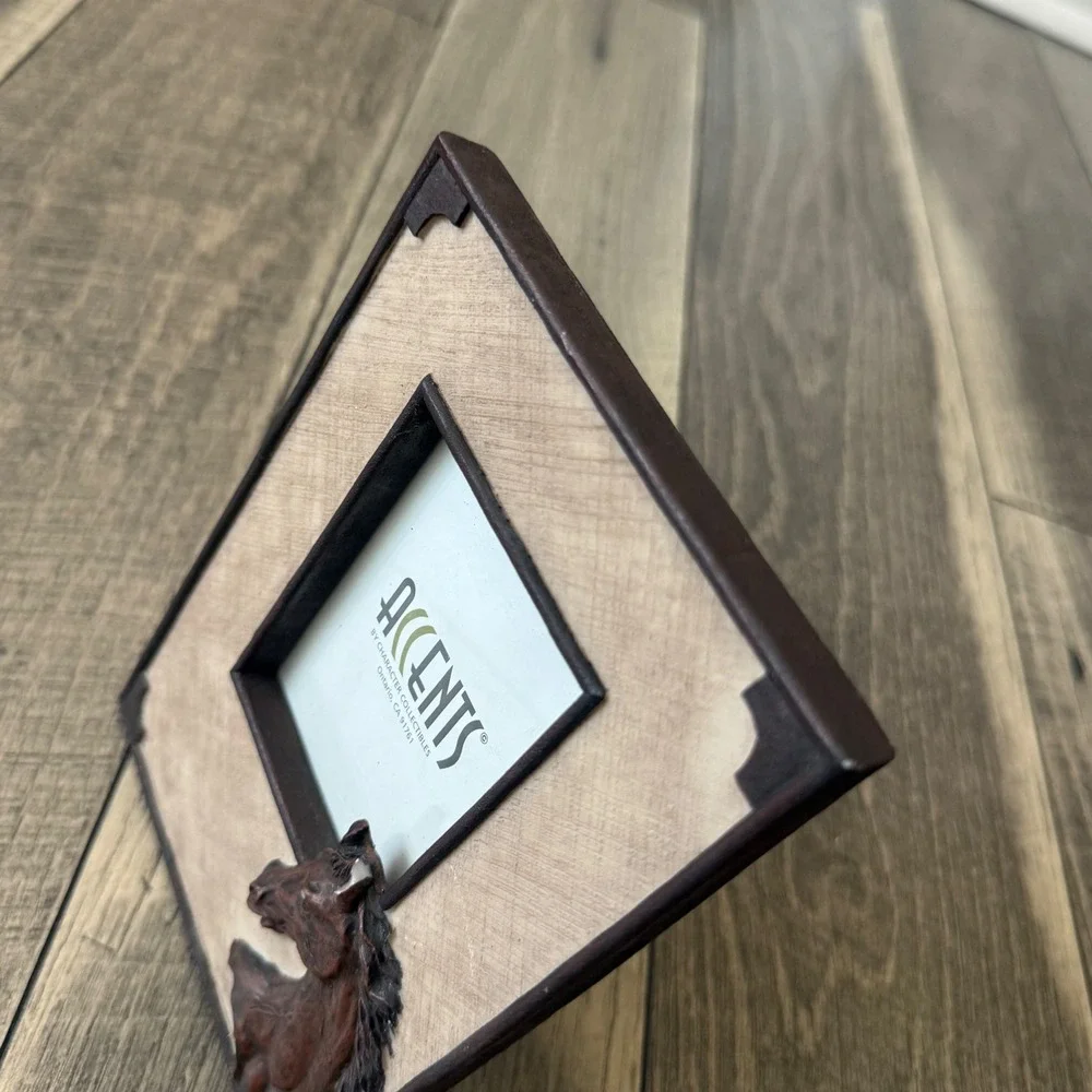 Vintage 1999 Accents Horse Head 3D Picture Frame Brown Western Rustic 5x7